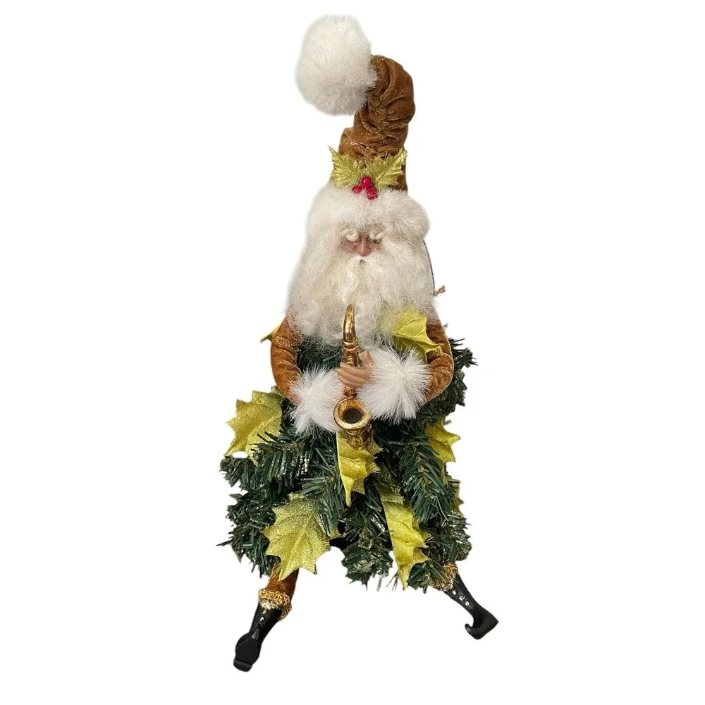 Dept 56 Santa Tree Topper Elf Saxophone Woodland Christmas 14